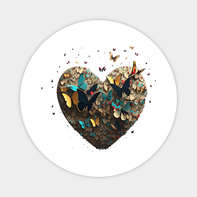 Butterfly Heart Magnet by Feneli Creatives